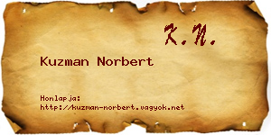 Kuzman Norbert névjegykártya
